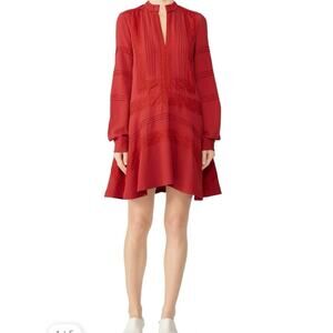 Derek lam 10 Crosby billowy tent dress lace crocheted lace detail size 10 red